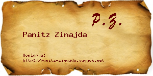 Panitz Zinajda névjegykártya